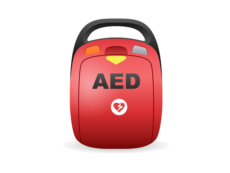  defibrylator aed grafika wektorowa czerwony