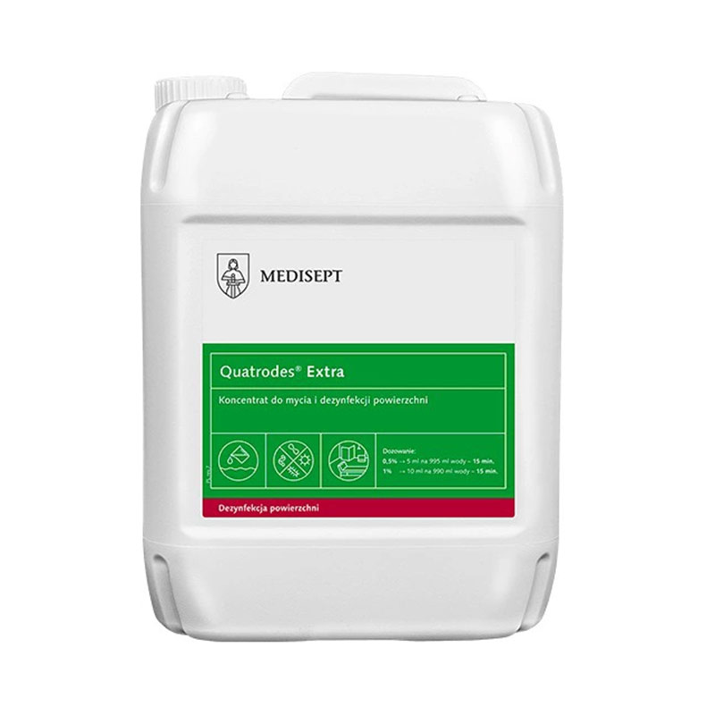 dezynfekcja,dezynfekcyjny,quatrodes extra,5l,5 l,koncentrat do mycia i dezynfekcji powierzchni,koncentrat do mycia