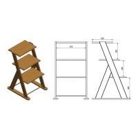 stolik medyczny,pod aparaturę medyczną,drewniany,juventas,rysunek techniczny