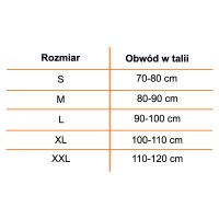 tabelka rozmiarowa,tabelka do sznurówki półsztywnej o-1461