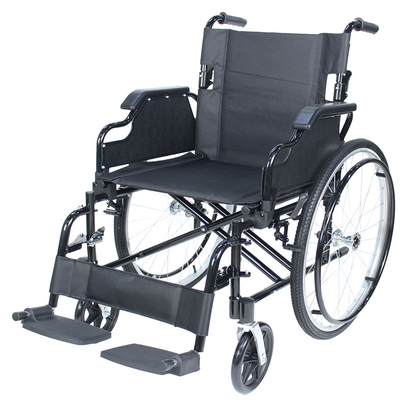 Standardowy wózek inwalidzki aluminiowy DY01908LAJ, wózek inwalidzki, wózek inwalidzki aluminiowy, wózek inwalidzki do 100kg, wózek Rehafund, czarny,
