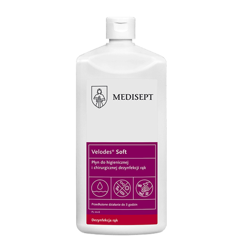 dezynfekcja,dezynfekcyjny,chirurgiczna dezynfekcja,dezynfekcja rąk,velodes soft,500 ml,