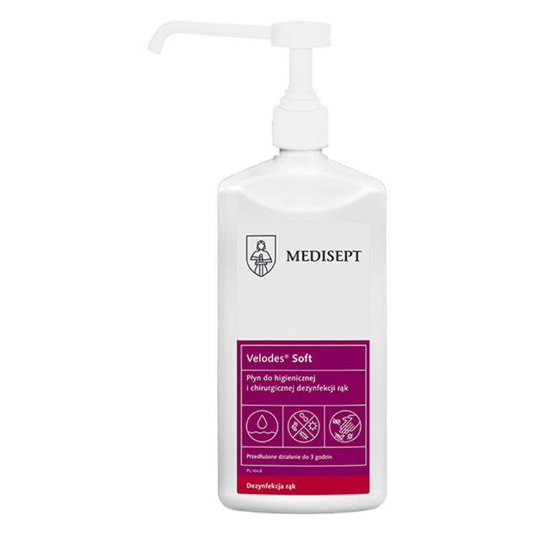 dezynfekcja,dezynfekcyjny,chirurgiczna dezynfekcja,dezynfekcja rąk,velodes soft,500 ml,
